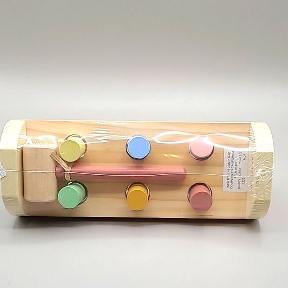 Wooden Hammer Bench for 2+ Kids, it Rolls, NWOT - Picture 3 of 7